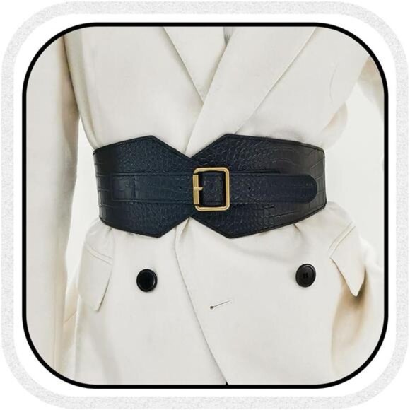 Wide Waist Corset Belt – PU Leather & Polyester, Elegant & Comfortable - Picture 2 of 3